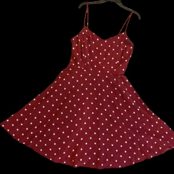 Old Navy Red White Polka Dot Mini Dress, M - Picture 2 of 11